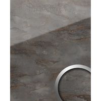 Wall panel glass look WallFace 20223 GENESIS Grey AR+ smooth Design panelling marble look mirror finish self-adhesive abrasion-resistant grey anthracite-grey 2.6 m2