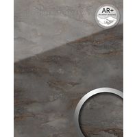 Wall panel glass look WallFace 20223 GENESIS Grey AR+ smooth Design panelling marble look mirror finish self-adhesive abrasion-resistant grey anthracite-grey 2.6 m2 - grey
