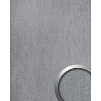 Wall panel metal look WallFace 20193 METALLIC USED Silver AR smooth Design panelling used look glossy self-adhesive abrasion-resistant silver light-grey 2.6 m2