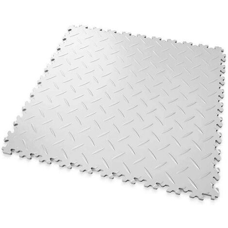 DALLES MOSAIK PVC Éco-Gris - GARAGE, ATELIER - Épaisseur 5mm Surface Tôle  Larmée