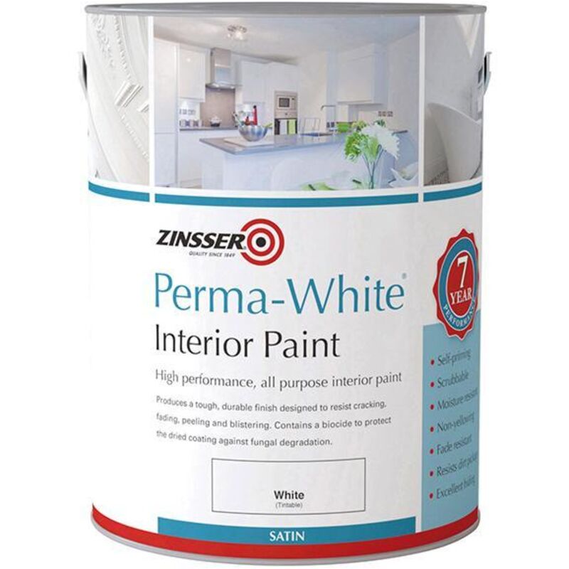 Zinsser Perma White Interior Paint Satin 2.5L