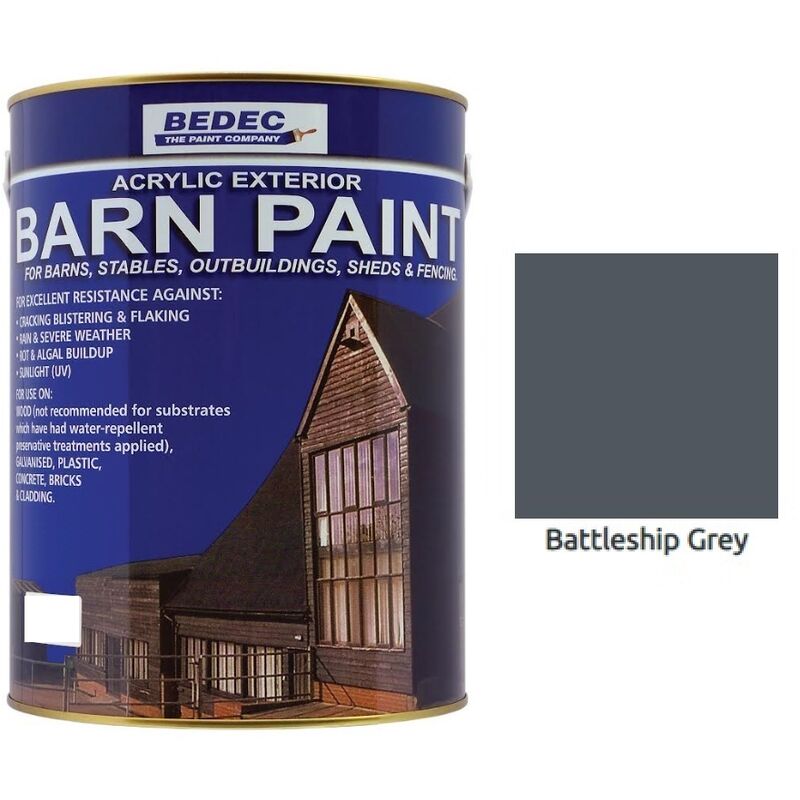 Bedec Barn Paint - Semi-Gloss - Battleship Grey - 2.5L