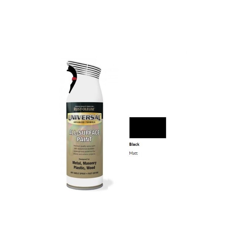 RustOleum Universal All Surface Spray Paint Matt Black 400ml