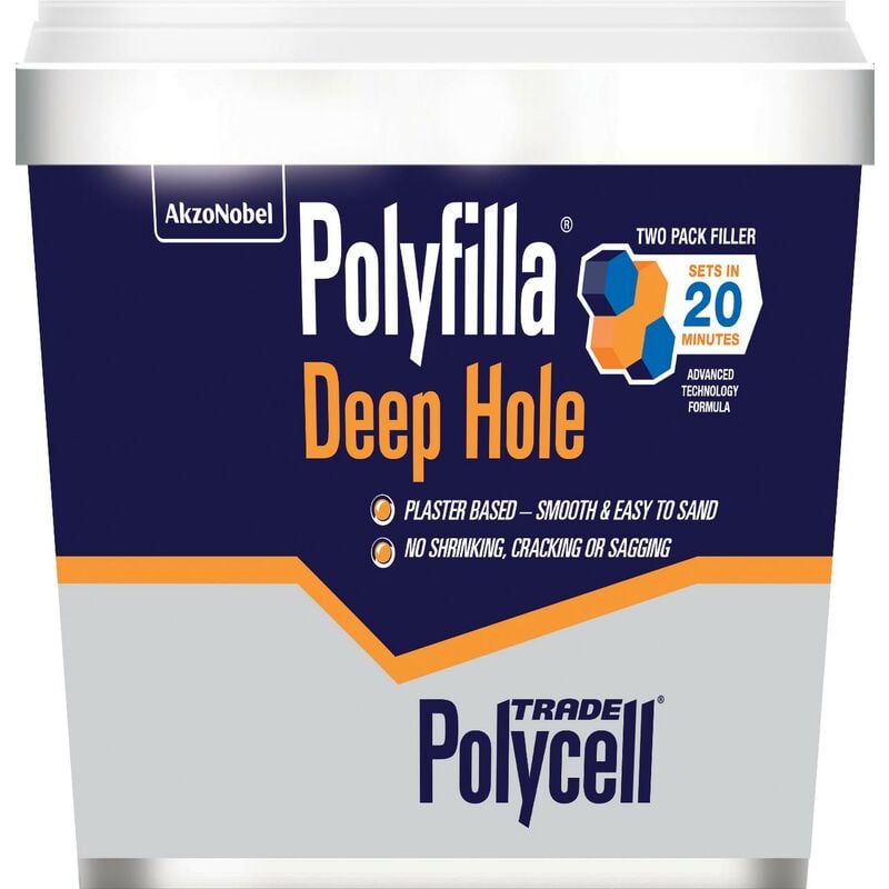 Polycell Trade Polyfilla Deep Hole Filler Ready Mixed Tub 1 Kg