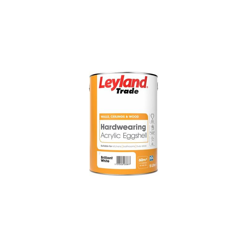 Leyland Trade Acrylic Eggshell Brilliant White 10L On - View #9