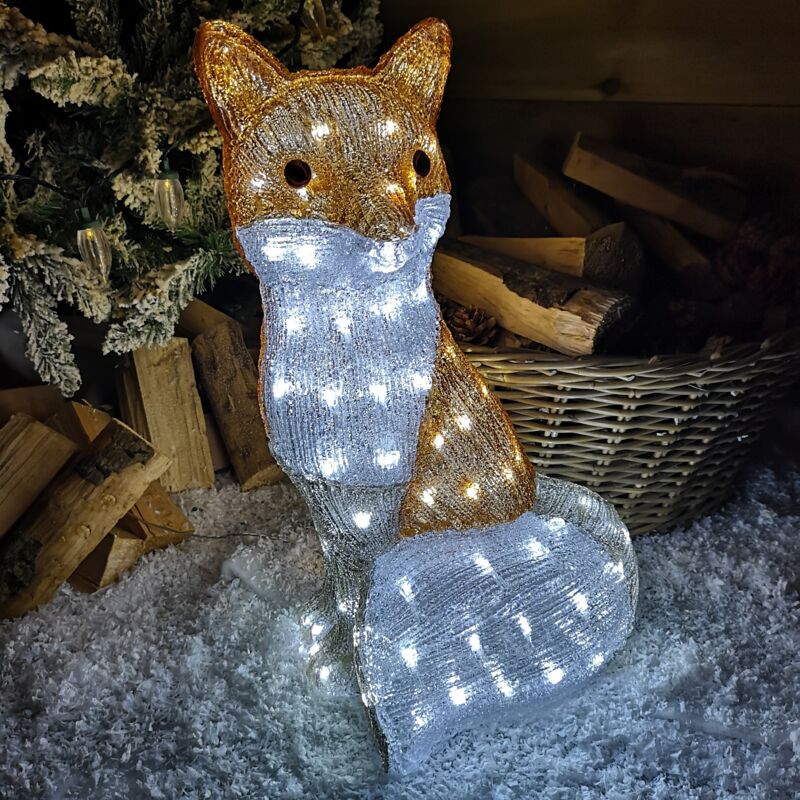 Snowtime 56cm Acrylic Owl With 100 Ice White LEDs