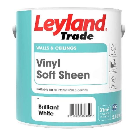 Leyland Trade Vinyl Soft Sheen Emulsion Paint - Brilliant White - 2.5L