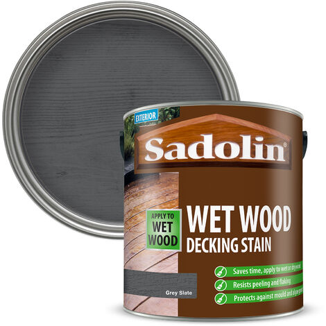 Sadolin Wet Wood Decking Stain - Grey Slate - 2.5L