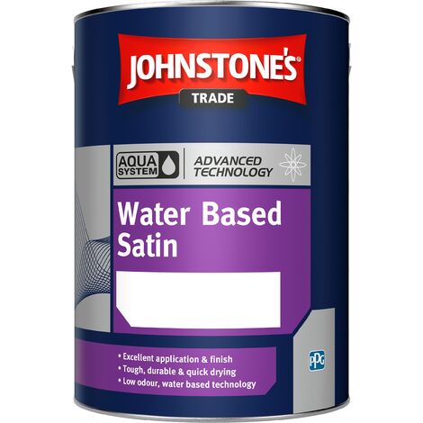 Johnstones Trade Aqua Water Based Satin - Brilliant White - 5 Litre