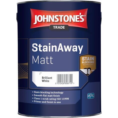 Johnstones Trade StainAway Matt - Brilliant White - 10 Litres
