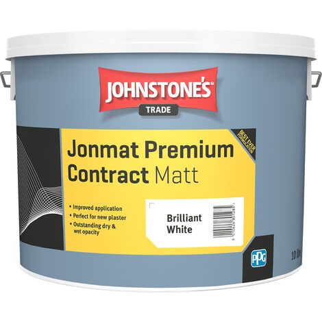Johnstones Trade Jonmat Premium Contract Matt - Brilliant White - 10 Litre