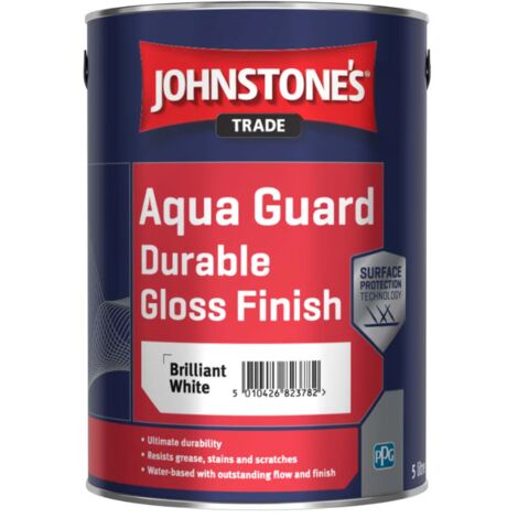 Johnstones Trade Aqua Guard Durable Water Based Gloss Brilliant White 2.5 Litre
