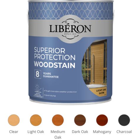 Liberon High Protection Woodstain - Satin - Medium Oak - 2.5L