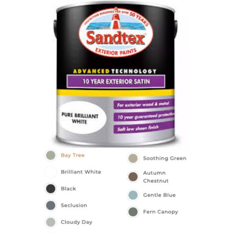 Sandtex 10 Year Exterior Satin - Black - 750ml