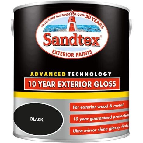 Sandtex 10 Year Exterior Gloss - Black - 2.5L