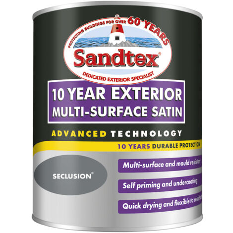 Sandtex 10 Year Exterior Multi Surface Satin - Seclusion - 750ml