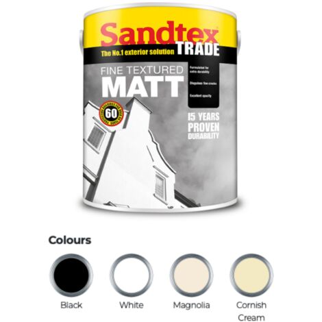 Sandtex Trade Fine Textured Matt Masonry - Black - 5L
