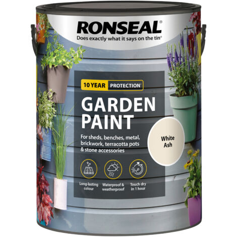Ronseal Garden Paint - Cool White Ash - 5 Litre