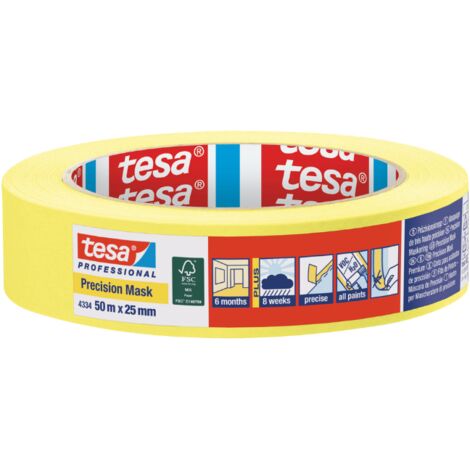 Tesa Precision Masking Tape Indoor (6 months) Yellow - 25mm x 50m