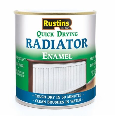 Rustins Quick Dry Radiator Enamel Paint - Grey - Gloss - 500ml