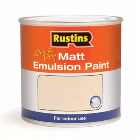 Rustins Quick Dry Matt Emulsion Paint - White - 500ml