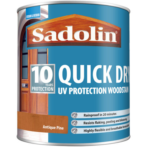 Sadolin Quick Dry UV Protection Woodstain - Antique Pine - 1L