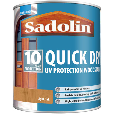 Sadolin Quick Dry UV Protection Woodstain - Light Oak - 1L