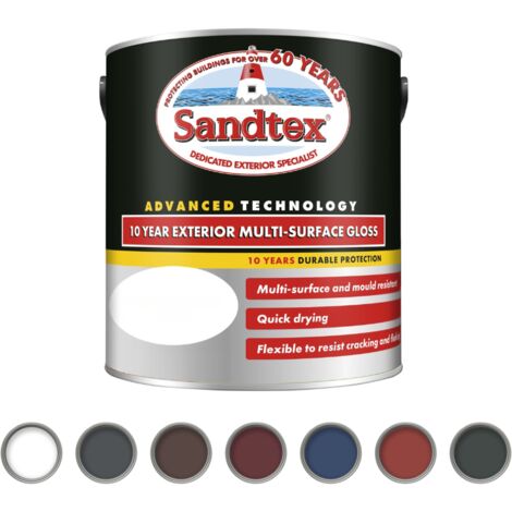 Sandtex 10 Year Exterior Multi Surface Gloss - Black - 2.5L