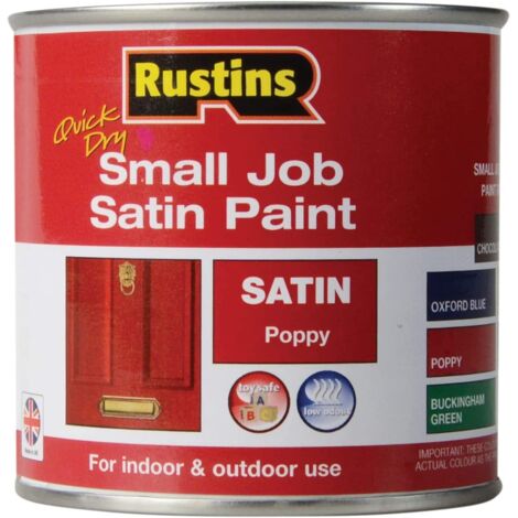 Rustins Quick Dry Small Job Paint - Satin - Poppy - 250ml