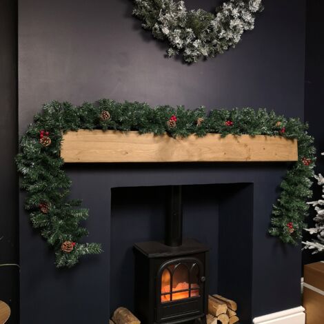 Premier 270cm (9ft) Christmas Garland Decoration With Red Berries & Cones (1/5)