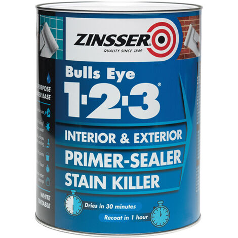 Zinsser Bulls Eye 1-2-3 - Primer-sealer - Stain Killer - 5 Litre - White
