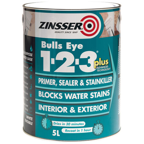 Zinsser Bulls Eye 1-2-3 Plus Primer Sealer Paint 1 Litre