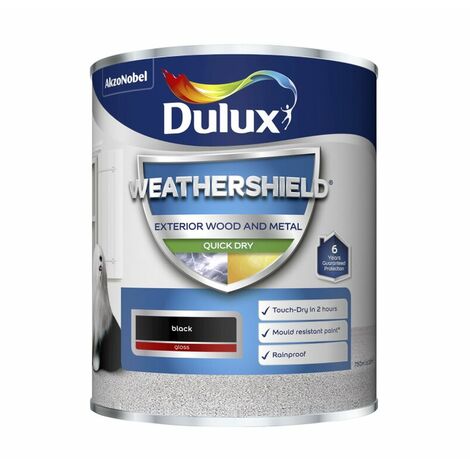 Dulux Weathershield Quick Dry Gloss - 750ml - Black