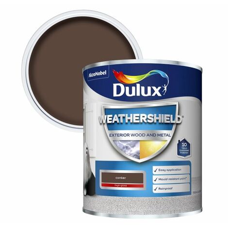 Dulux Weathershield Exterior Gloss Paint - Conker - 750ml