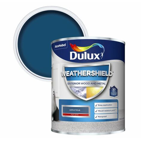 Dulux Weathershield Exterior Gloss Paint - Oxford Blue - 750ml