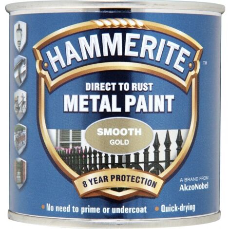 Hammerite - Smooth Direct To Rust Metal Paint - 750ML - Gold