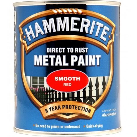Hammerite - Smooth Direct To Rust Metal Paint - 750ML - Red