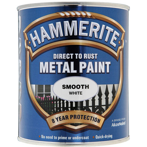 Hammerite - Smooth Direct To Rust Metal Paint - 750ML - White