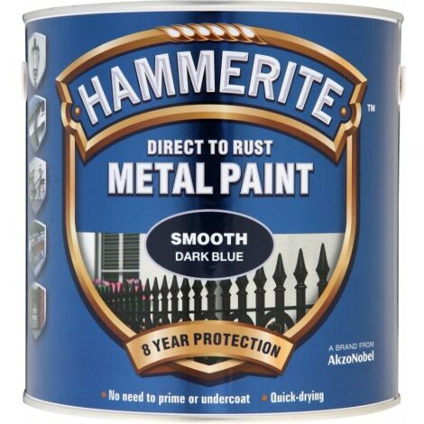 Hammerite 5084845 Direct to Rust Smooth Finish Metal Paint Dark Blue 2.5 Litre HMMSFDB25L