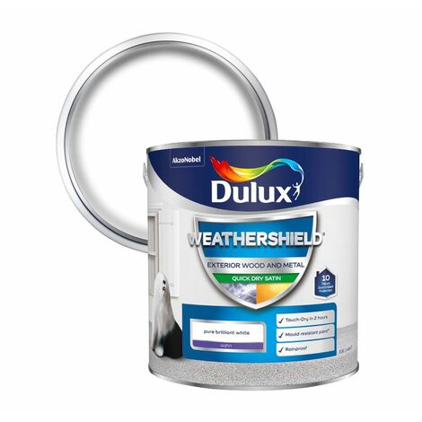 Dulux Weathershield Exterior Satin - Pure Brilliant White - 2.5 Litre