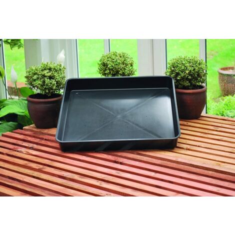 Square Garland Garden Tray For Planting / Greenhouses - 59 x 59 x 7cm  - Black