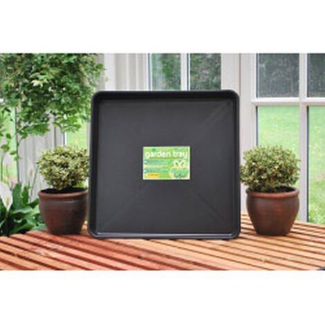Square Garland Garden Tray For Planting / Greenhouses - 59 x 59 x 7cm  - Black