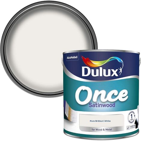 Dulux Retail Once Satinwood - Pure Brilliant White - 2.5L