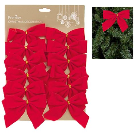 18 Red Imperial 3D Velvet Christmas Bow