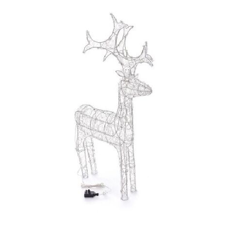Outdoor Reindeer Christmas Decoration - Warm White - 90cm