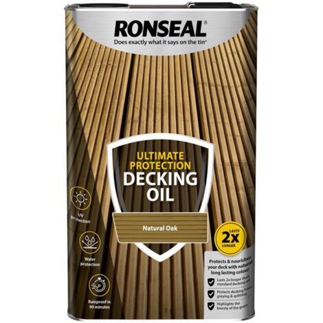 Ronseal 37299 Ultimate Protection Decking Oil Natural Oak 5 litre RSLUDONO5L
