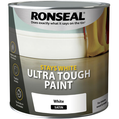 Ronseal Stays White Ultra Tough Pure Brilliant White Paint for Wood an :  : DIY & Tools