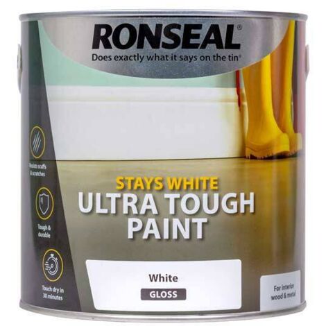 Ronseal Stays White Ultra Tough Paint - Gloss - 2.5 Litre