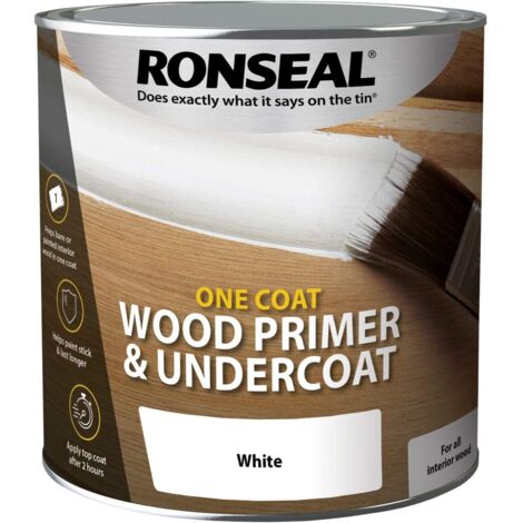 Ronseal One Coat Wood Primer and Undercoat - White - 2.5 Litre