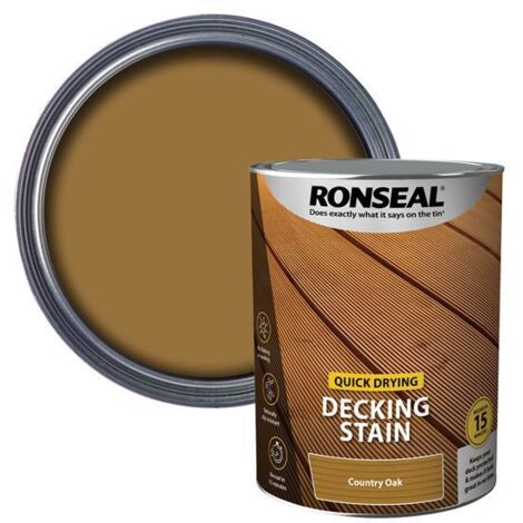 Ronseal 39084 Quick Drying Decking Stain Country Oak 5 litre RSLQDDSCO5L